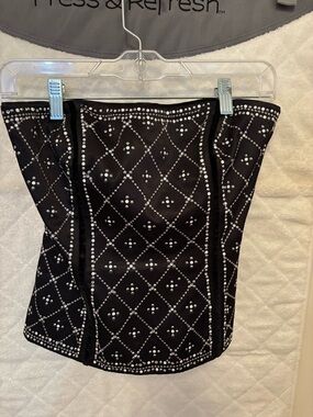 White House Black Market Bustier Size 2. 
Black with crystals. Like New